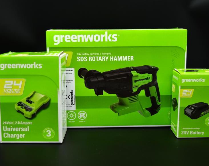 GreenWorks GD24SDS2: аккумуляторный перфоратор с бесщеточным двигателем. Может ли аккумуляторный перфоратор заменить электрический?